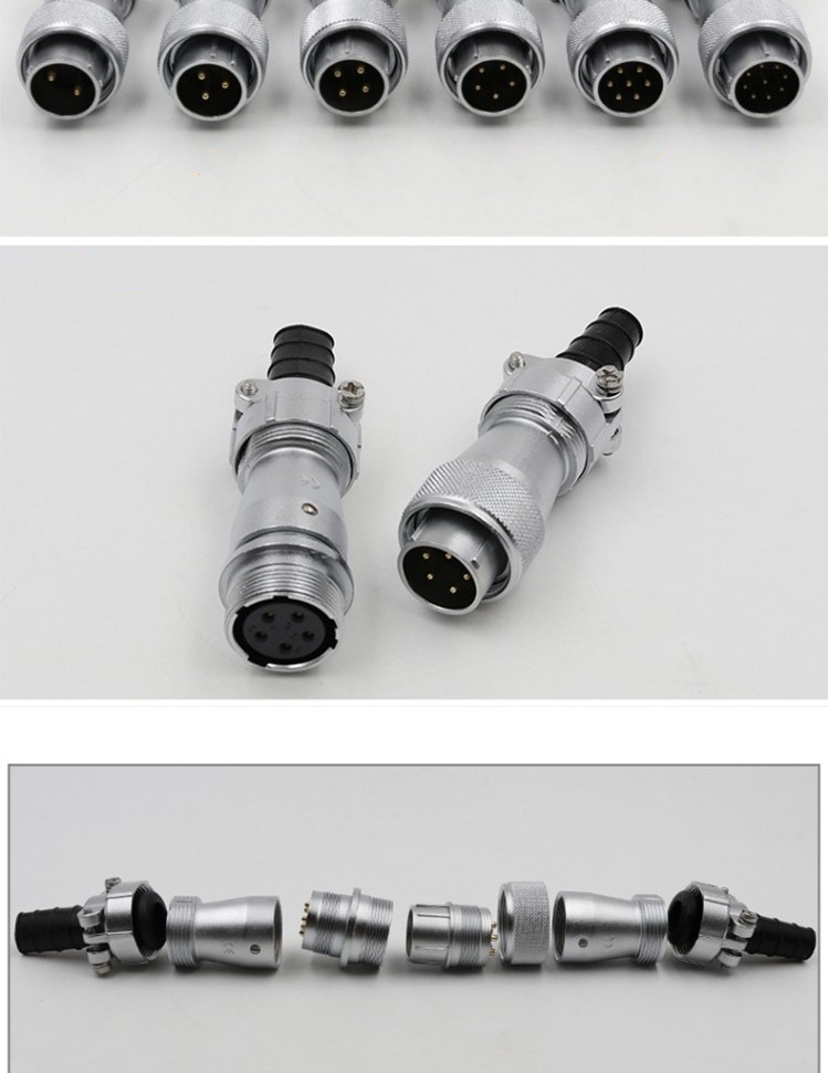 3pin Waterproof Aviation Male Plug and Female Socket WF20 TI+ZI Docking Straight Connector