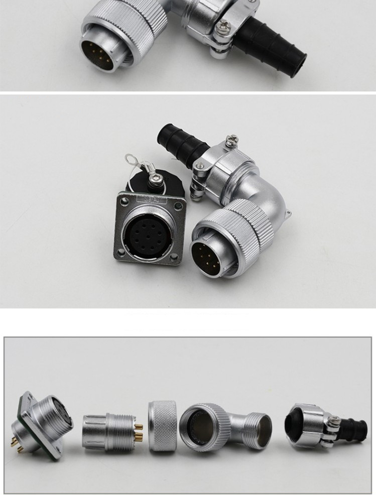 Male Plug and Female Jack Connector 3pin Bending Right Angle TV/Z WF24 Aviation Waterproof Connector