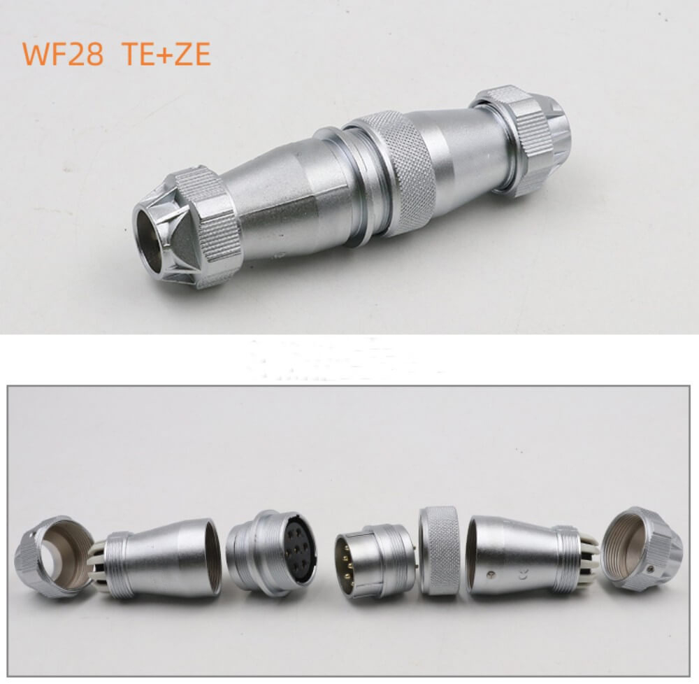 16pin Aviation Waterproof Male Plug and Female Socket WF28 series TE+ZE Docking Straight Connector