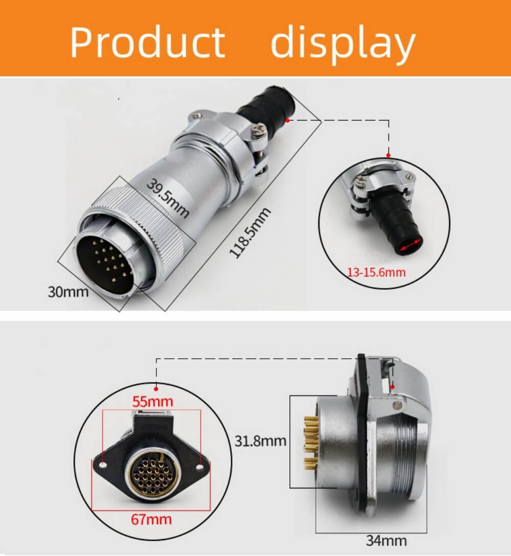 Male Plug and Female Receptacle Aviation Connector 4pin TI+ZG WF32 series Aviation Waterproof Connector