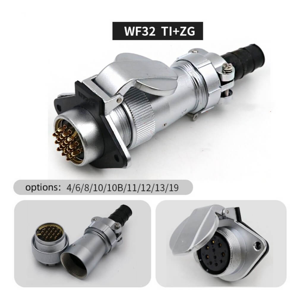 Male Plug and Female Receptacle Aviation Connector 4pin TI+ZG WF32 series Aviation Waterproof Connector