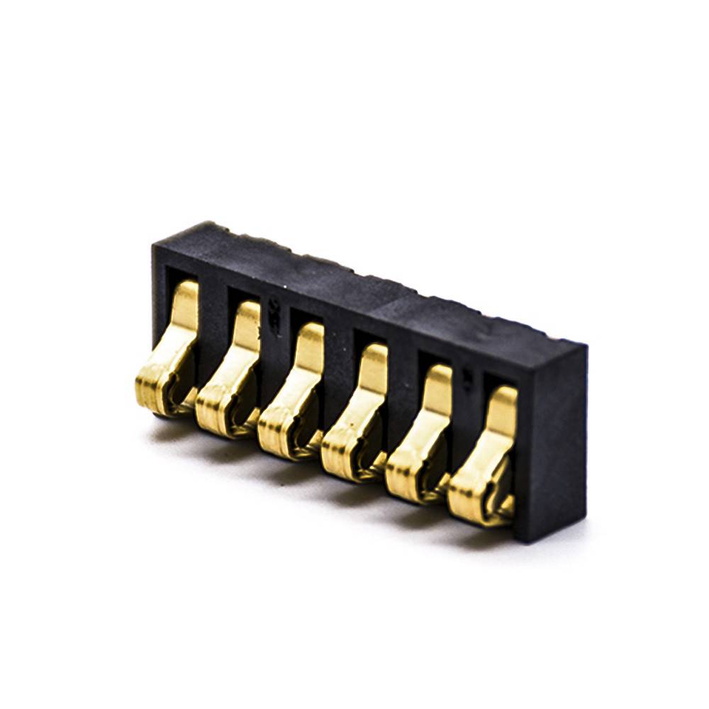 6 Pin Connectors 4.75H PCB Mount Gold Plating 4.25PH Mobile Phone Lithium Battery Connector