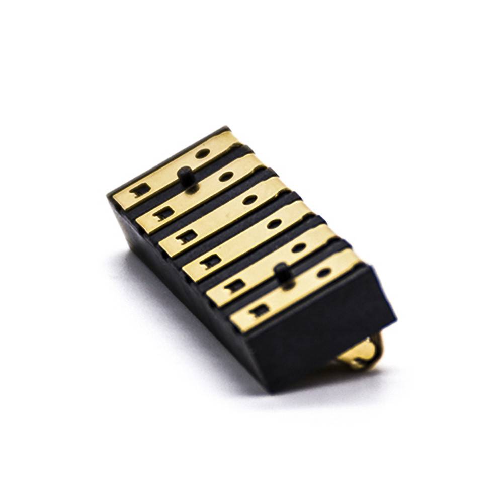 6 Pin Connectors 4.75H PCB Mount Gold Plating 4.25PH Mobile Phone Lithium Battery Connector