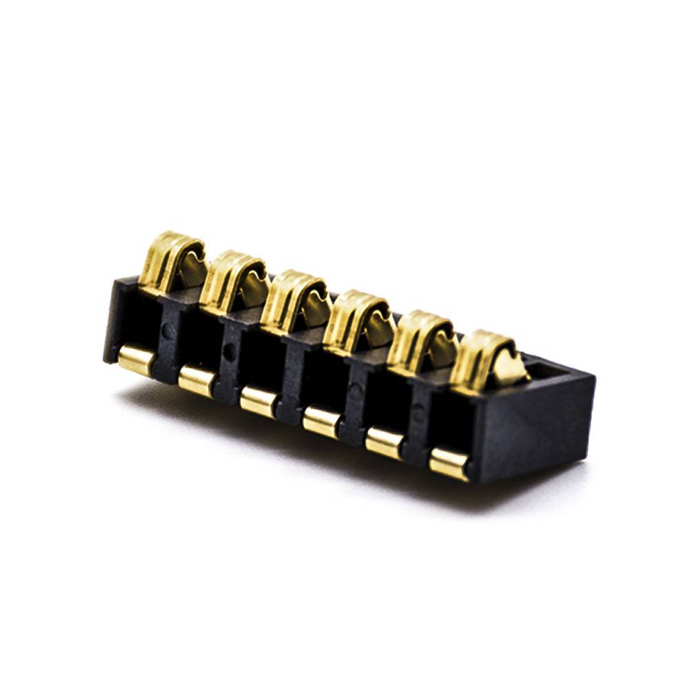 6 Pin Connectors 4.75H PCB Mount Gold Plating 4.25PH Mobile Phone Lithium Battery Connector