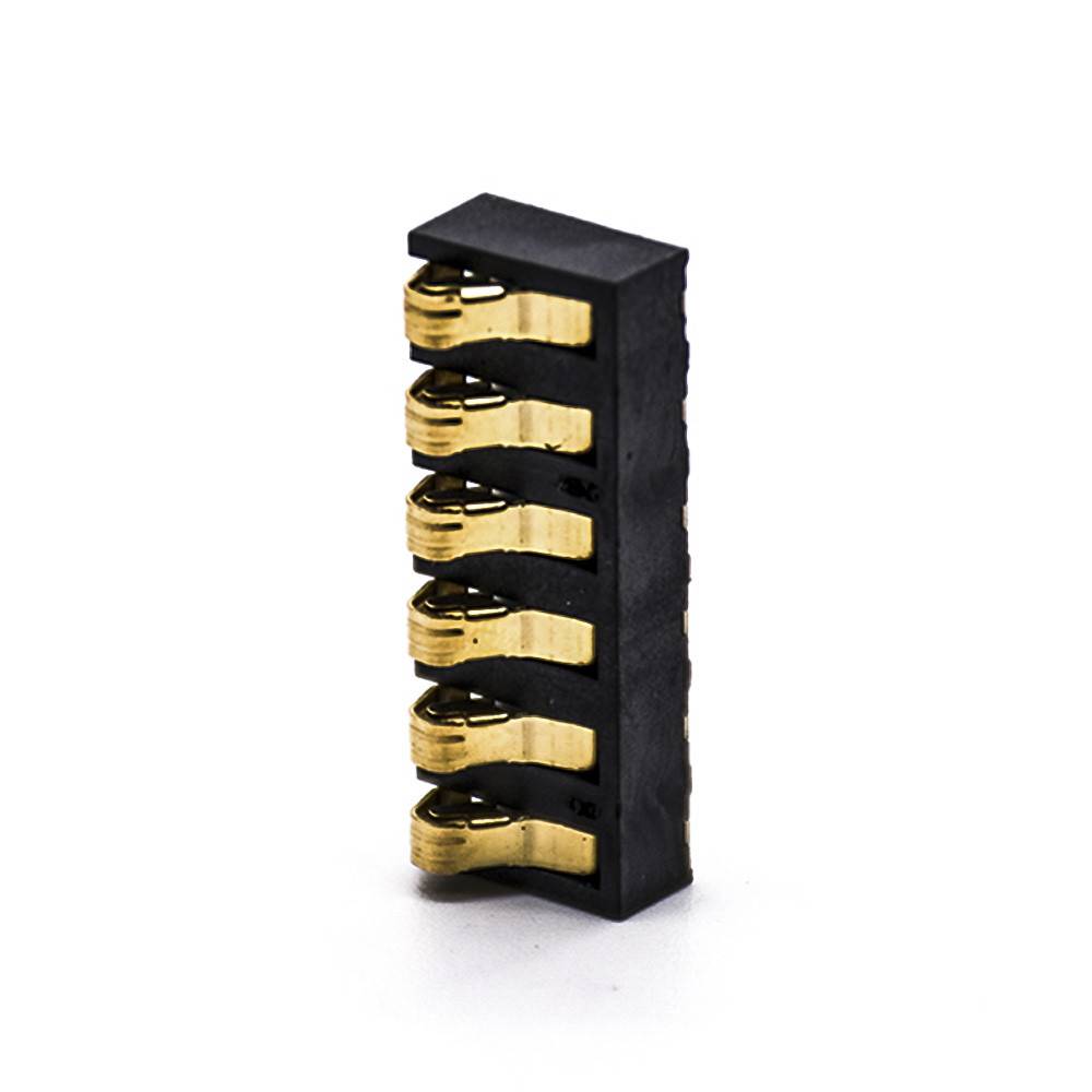 6 Pin Connectors 4.75H PCB Mount Gold Plating 4.25PH Mobile Phone Lithium Battery Connector