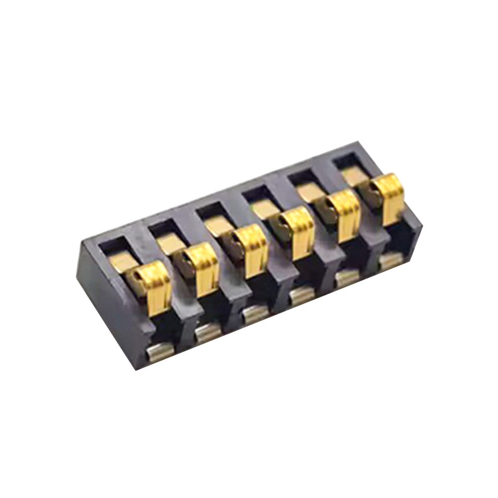 6 Pin Connectors 4.75H PCB Mount Gold Plating 4.25PH Mobile Phone Lithium Battery Connector