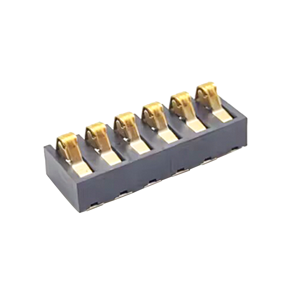 6 Pin Connectors 4.75H PCB Mount Gold Plating 4.25PH Mobile Phone Lithium Battery Connector