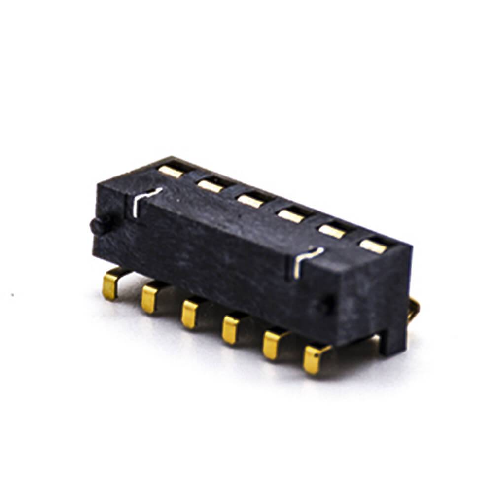 Battery Holder PCB Gold Plating 2.5PH 5.5H PCB Mount 6 Pin Horizontal Battery Connector