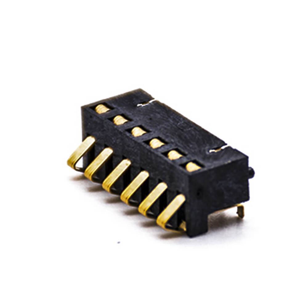 Battery Holder PCB Gold Plating 2.5PH 5.5H PCB Mount 6 Pin Horizontal Battery Connector