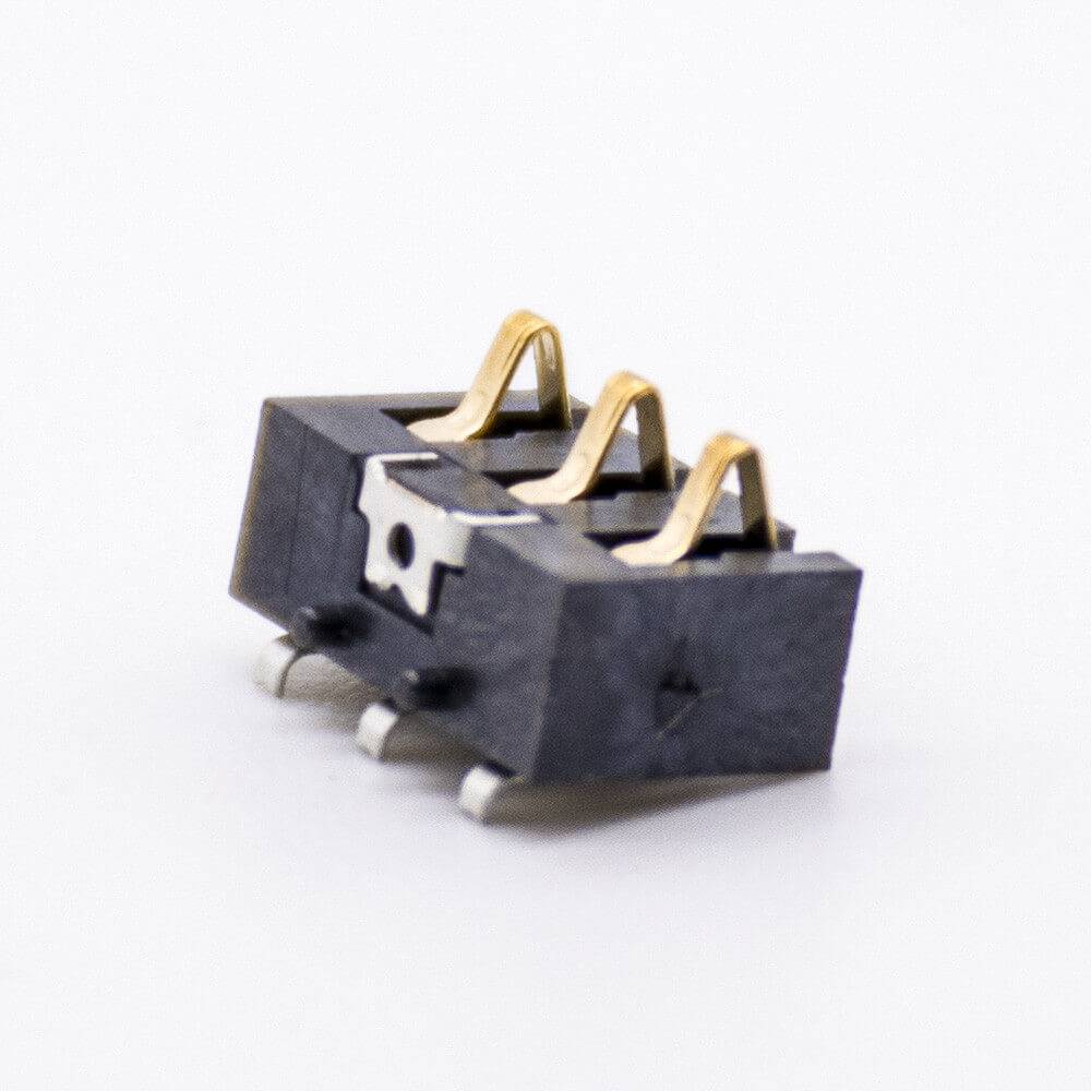 Connector 3 Pin Battery Connector Gold Plating 3.0PH PCB Mount Battery Contact Shrapnel