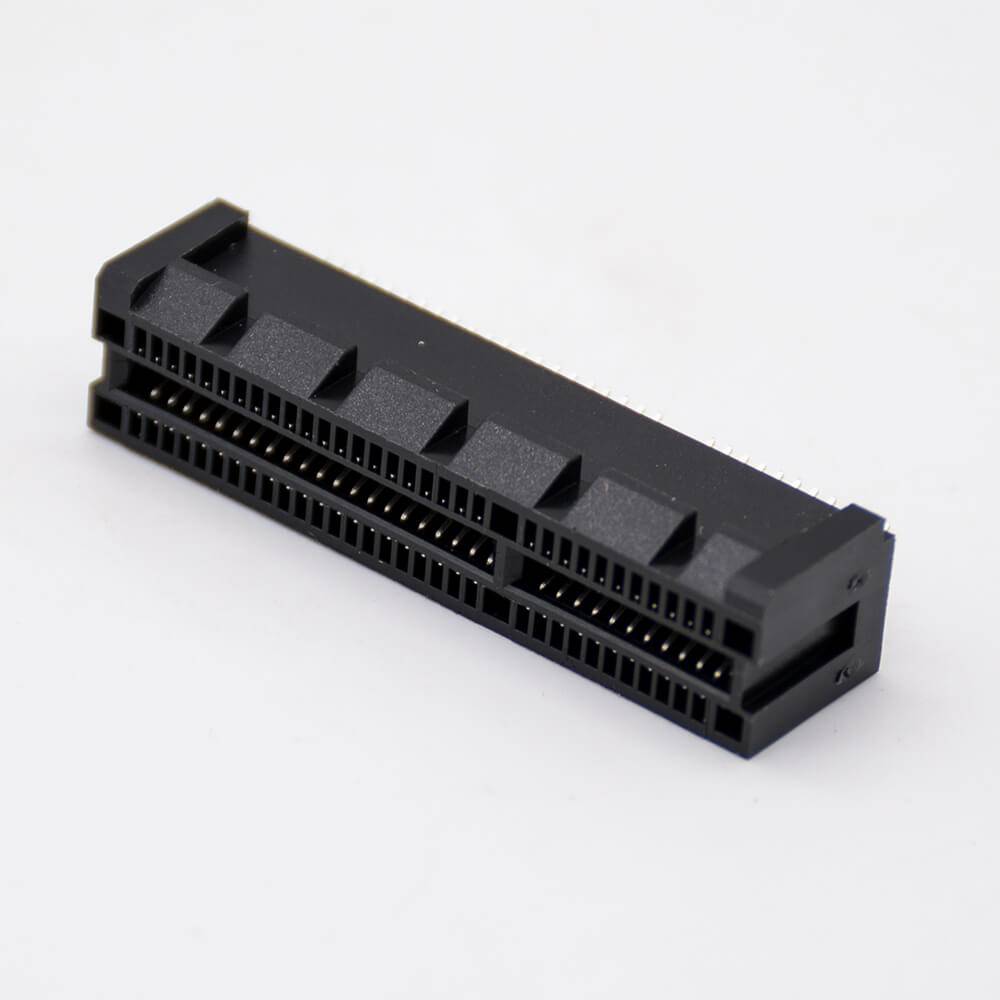 PCIE Interface Connector Black Injection 64 Pin 4X Splint Slot