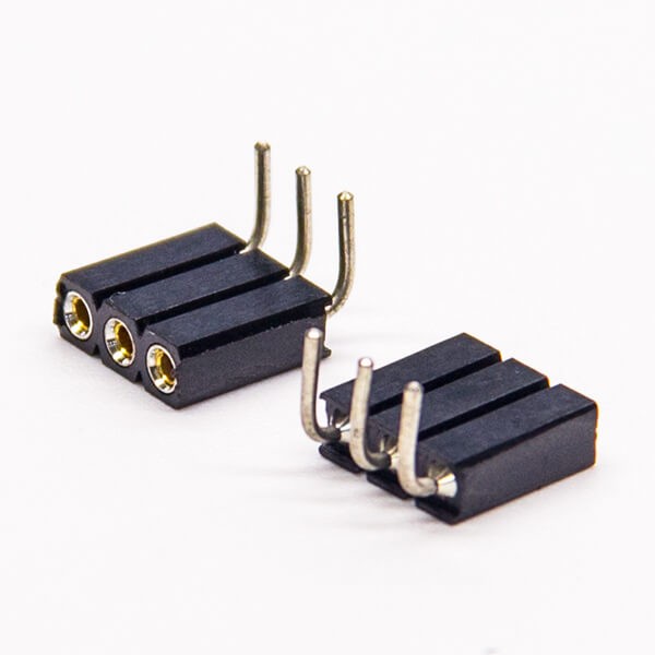 3 Pin Female Header Right Angled 2.54mm Pitch (2pcs)