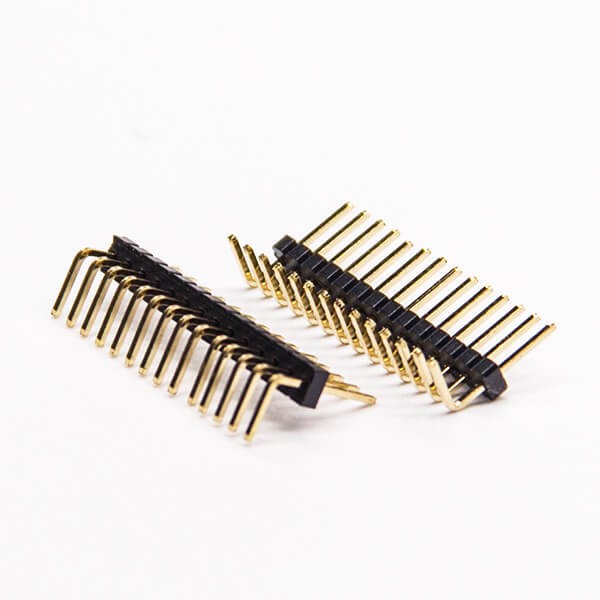 Pin Headers PCB Male Right Angled 1.27×1.0 1×14PIN Single Row Through Hole 10（PCS）