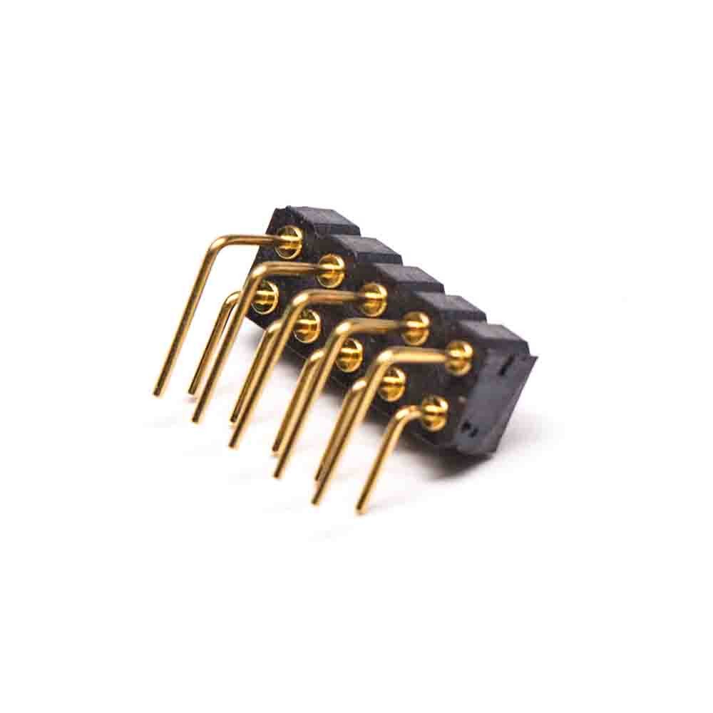 Pogo Pin Battery Connector 10 Pin Double-row Bend 2.54MM Pitch Multi Pin Series