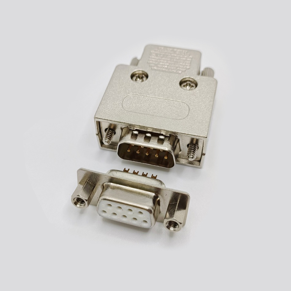 D SUB 9 Shell RS232 serial port 9pin Zinc Alloy Silver