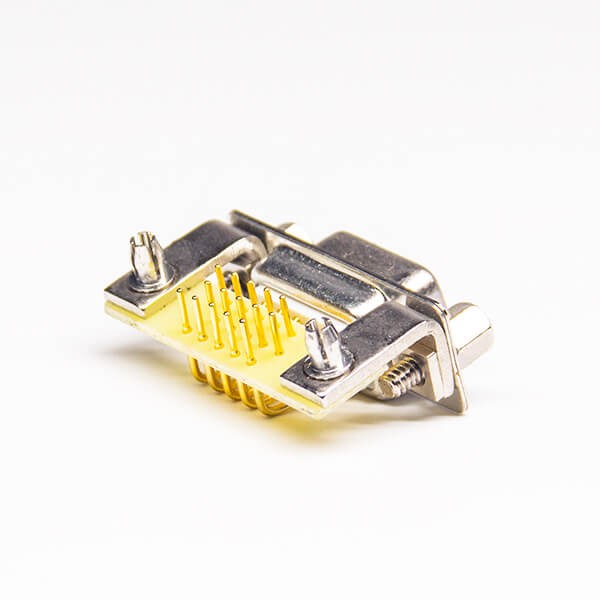 15 Pin Female HD D SUB Connector Right Angled Through Hole for PCB Mount