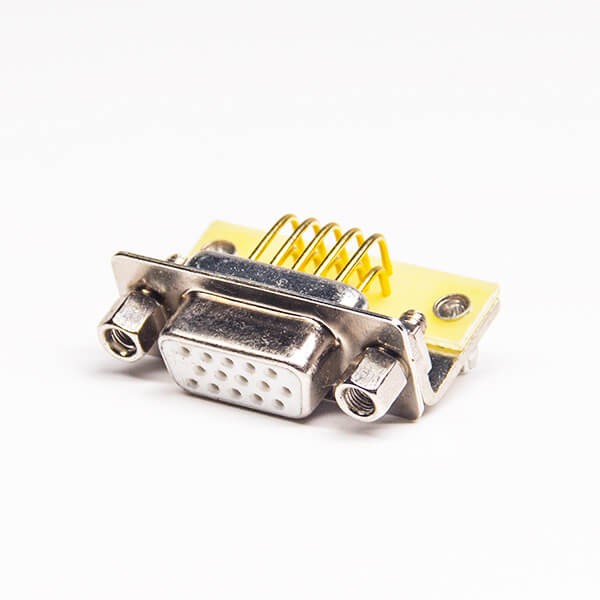 15 Pin Female HD D SUB Connector Right Angled Through Hole for PCB Mount