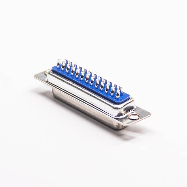 25 Pin D Sub Connector Receptacle 2 Rows Single 180°Machined Pin Silver Solder Cup Panel Mount Shell