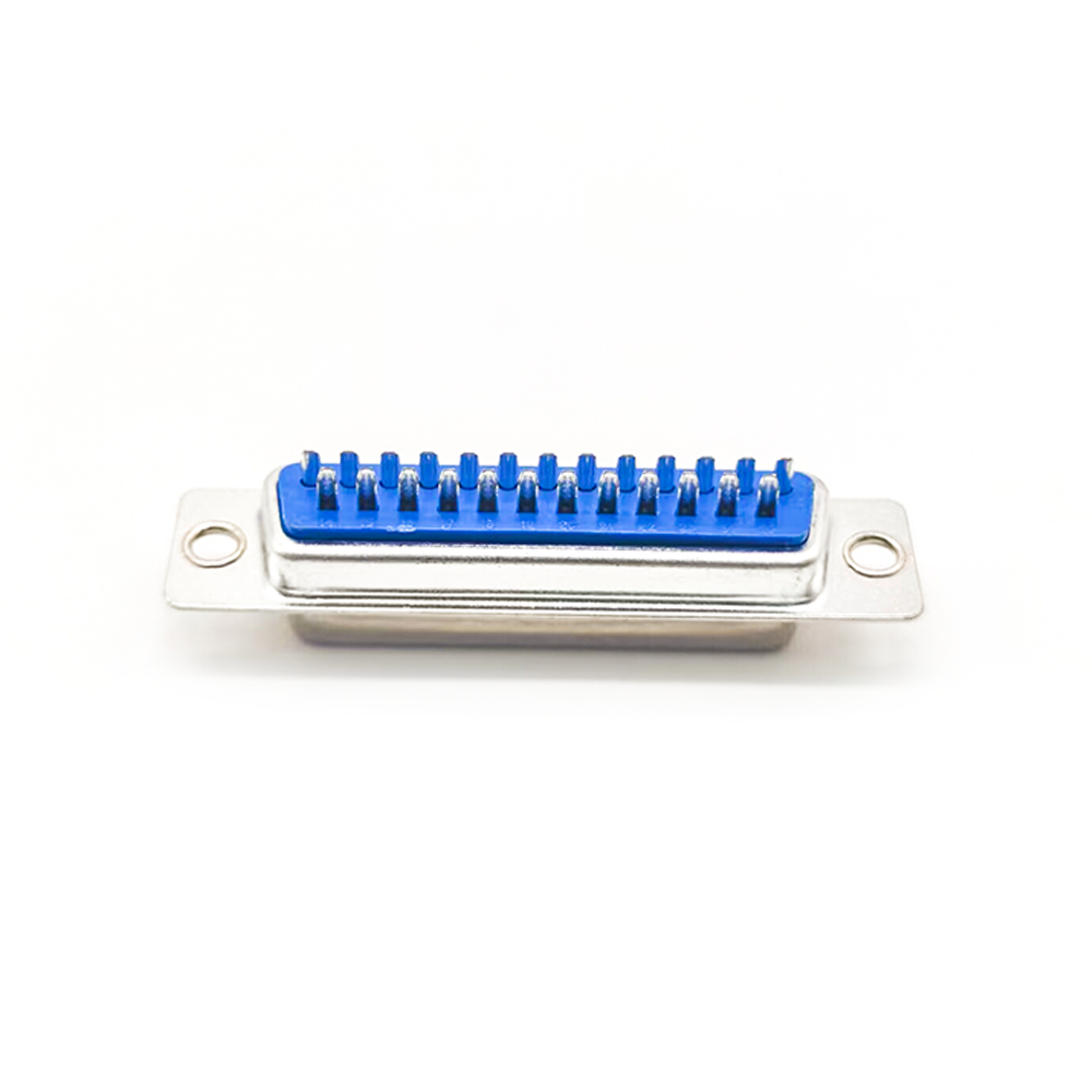 25 Pin D Sub Connector Receptacle 2 Rows Single 180°Machined Pin Silver Solder Cup Panel Mount Shell