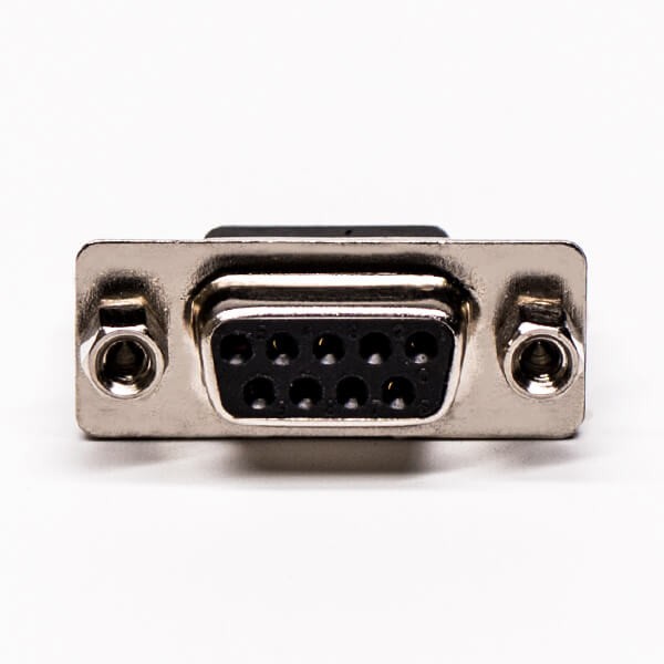 9 Pin D sub Connector Female Straight Machined Pin Through Hole for PCB Mount