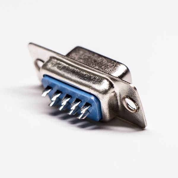 9 Pin d sub Female Connector Straight Blue Cable Connector