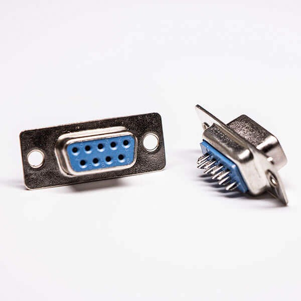 9 Pin d sub Female Connector Straight Blue Cable Connector