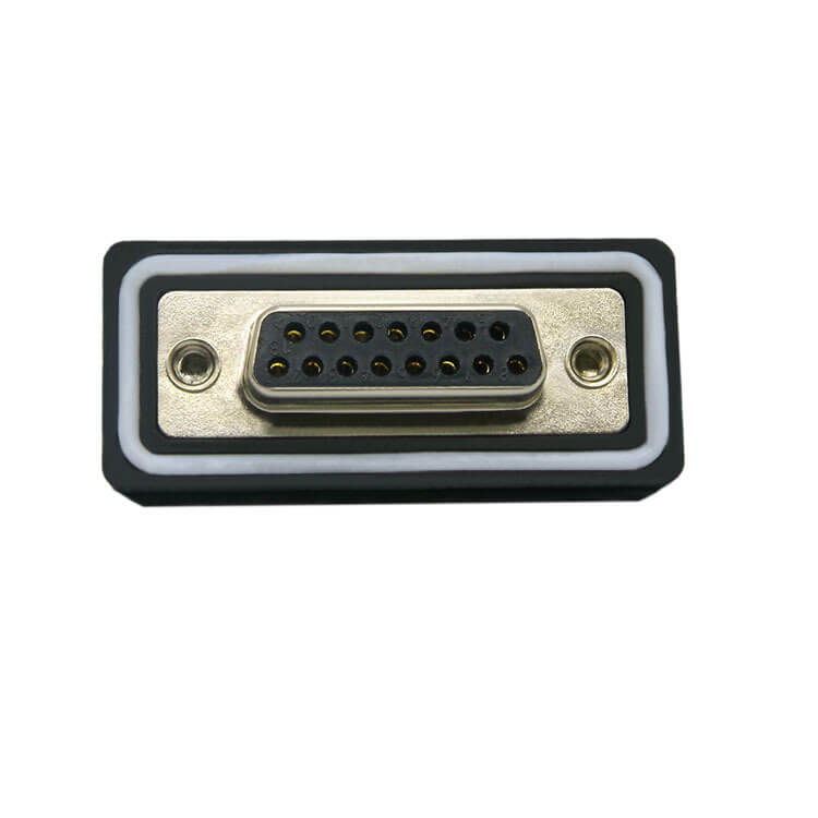 D SUB 15Pin Connector Right Angled Female Through Hole Serial Port 15Pin Waterproof Bur Solid pin