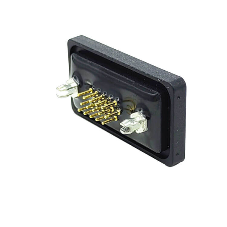 D SUB 15Pin Connector Straight Male Female Through Hole Serial Port 15Pin Waterproof 3 Row Solid pin