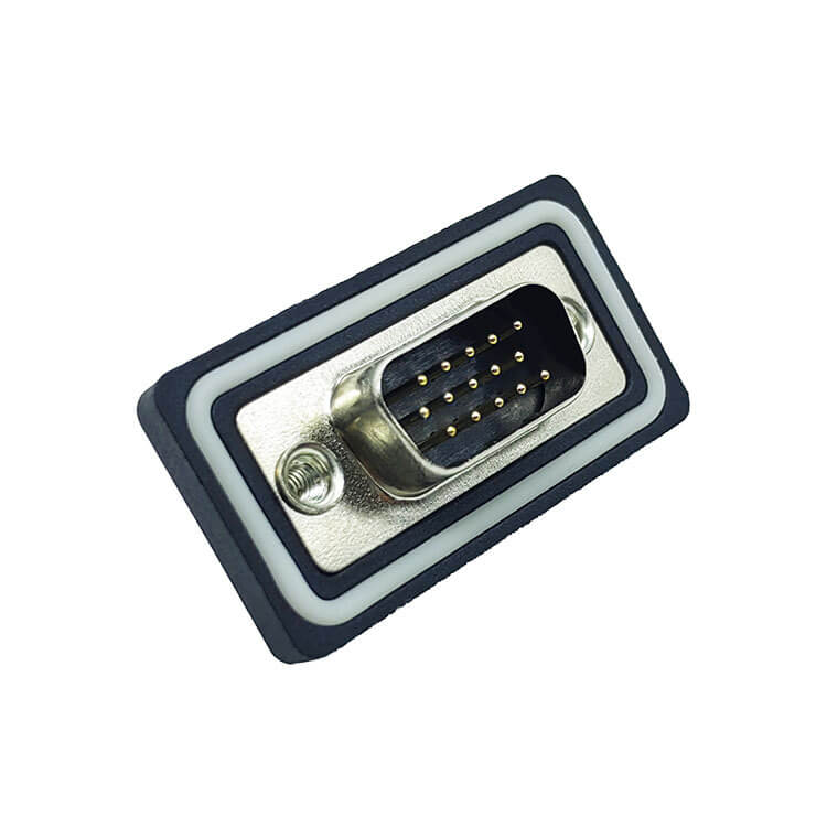 D SUB 15Pin Connector Straight Male Through Hole Serial Port 15Pin Waterproof 3 Row Solid pin