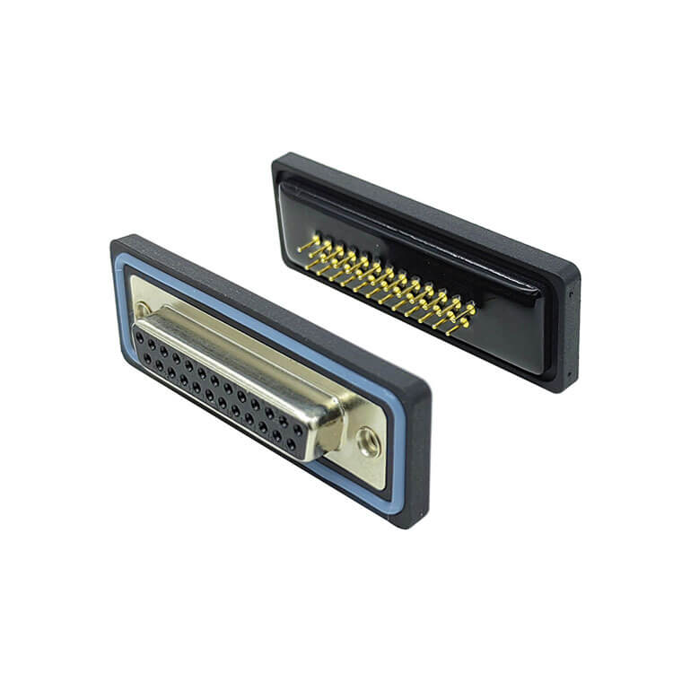 D SUB 25 Connector Straight Male Female DP25 Serial Port 25Pin Waterproo Bur Solid pin