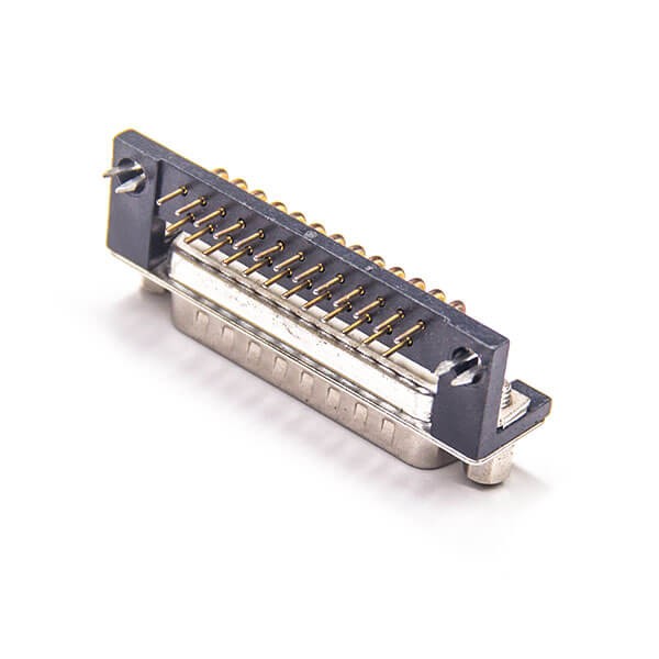 D sub 25 pin Male Connector Right Angle For PCB Mount Machined Contacts