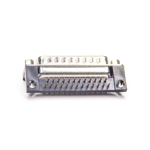 D sub 25 pin Male Connector Right Angle For PCB Mount Machined Contacts