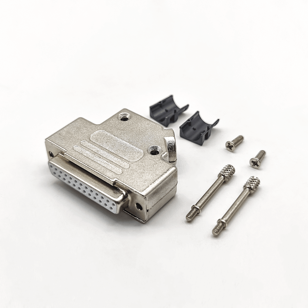 D-sub 25Pin Female Connector with shell 45° Solder Cup Metal Shell 2 Rows solid pin 10A 20A 30A 40A