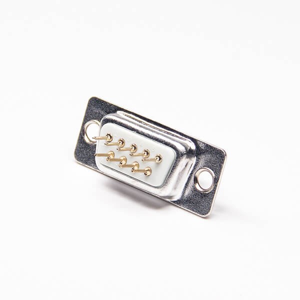 d sub 9 Pin Connector Female White insulator Male Stamped Pin Straight Through Hole 4pcs