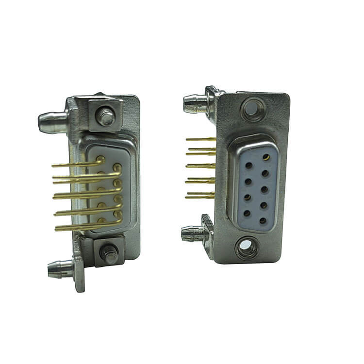 D SUB 9Pin Connector Right Angled Female Through Hole 9pin COM Serial Port 2 Rows Bur