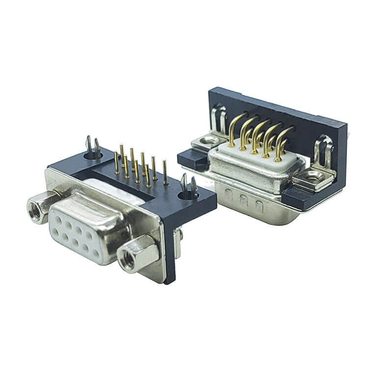 D SUB 9Pin Connector Right Angled Female Through Hole 9pin RS232 Serial Port 2 Rows Bur