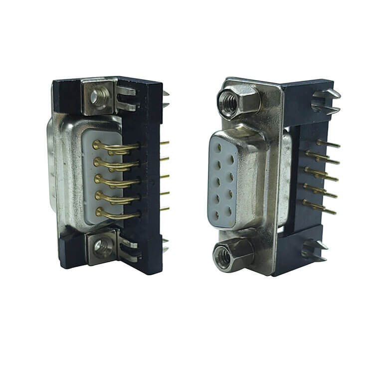 D SUB 9Pin Connector Right Angled Female Through Hole 9pin RS232 Serial Port 2 Rows Bur