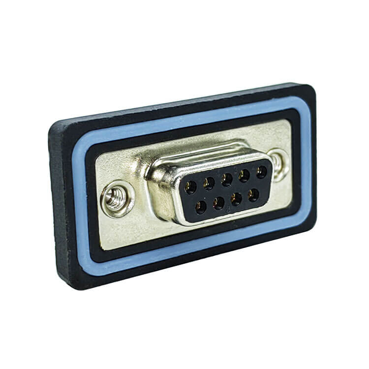 D SUB 9Pin Connector Right Angled Female Through Hole COM Serial Port 9Pin Waterproof Solid pin