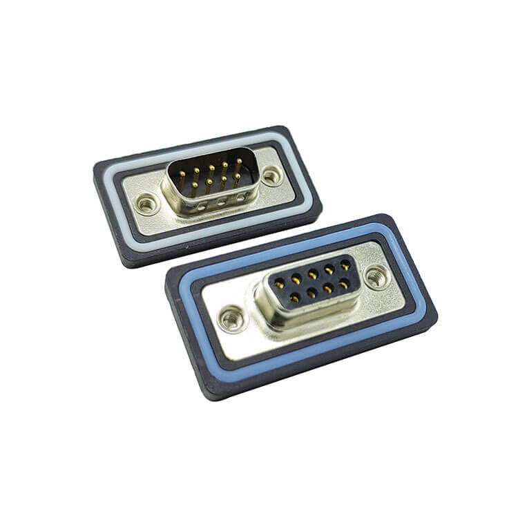 D SUB 9Pin Connector Straight Male Female Through Hole RS232 Serial Port 9Pin Waterproof Solid pin