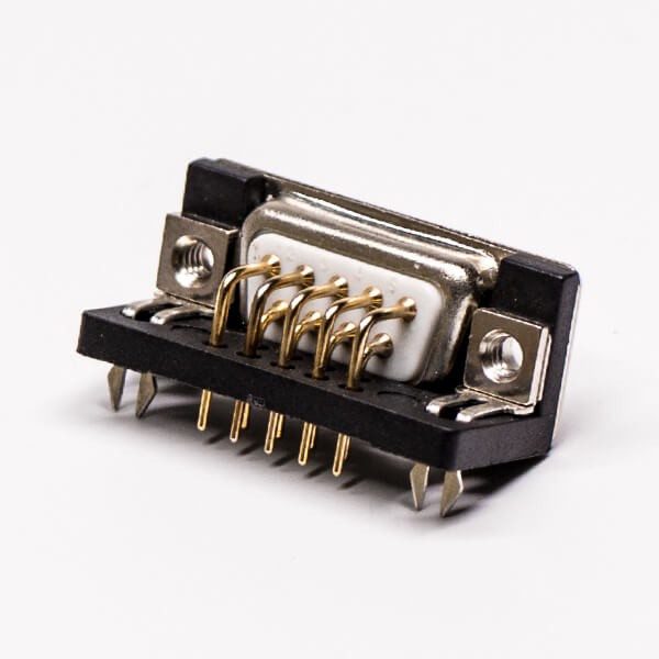 D sub Connector 9 Pin Female Right Angle Harpoon Through Hole for PCB Mount