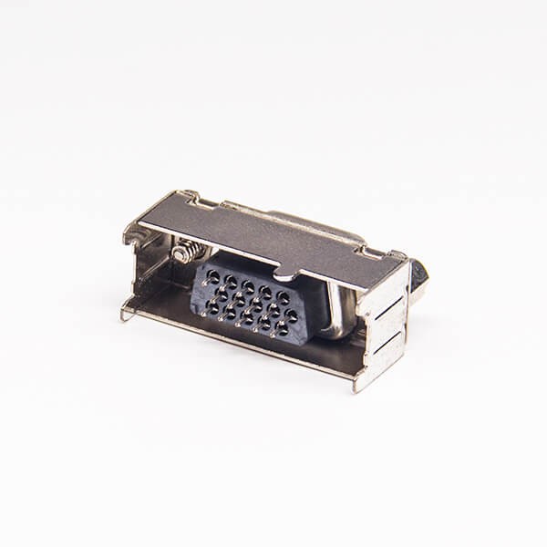 High Density D sub 15 Pin Black Straight Female Stamped Through Hole for PCB Mount