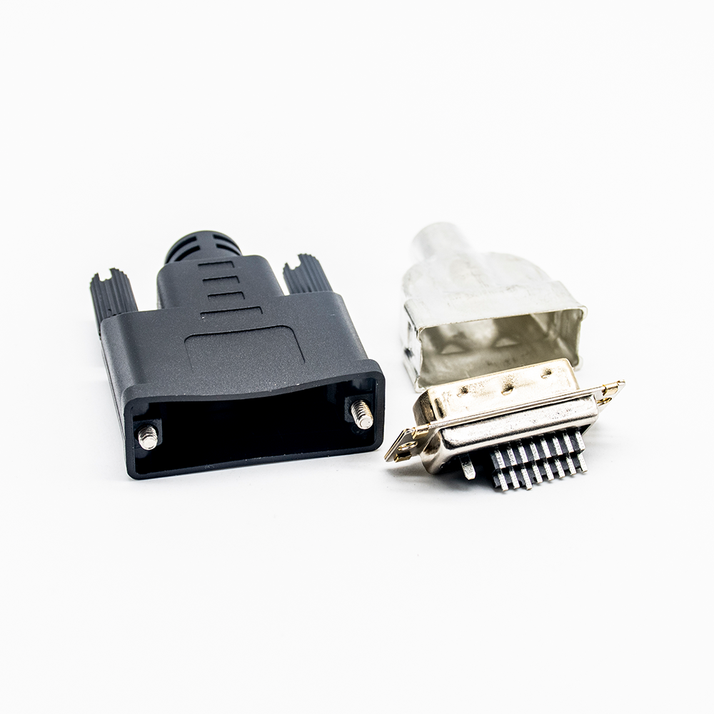 DVI Connector Male 24+1 Straight Solder Cable Plastic Shell With Shielded Metal Shell