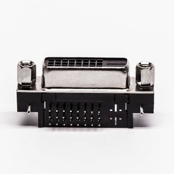 DVI Female Right Angled Connector Black for PCB Mount