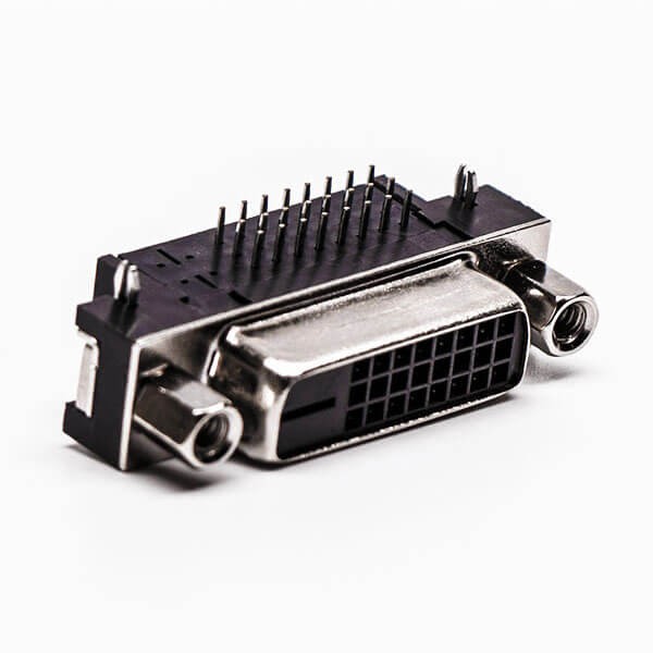 DVI Female Right Angled Connector Black for PCB Mount