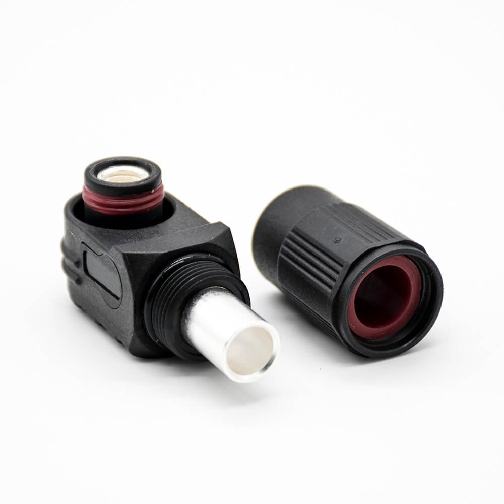 Surlok Female Right Angle Plug 6mm 1 Pin Plastic Black 120A IP67 Cable connector