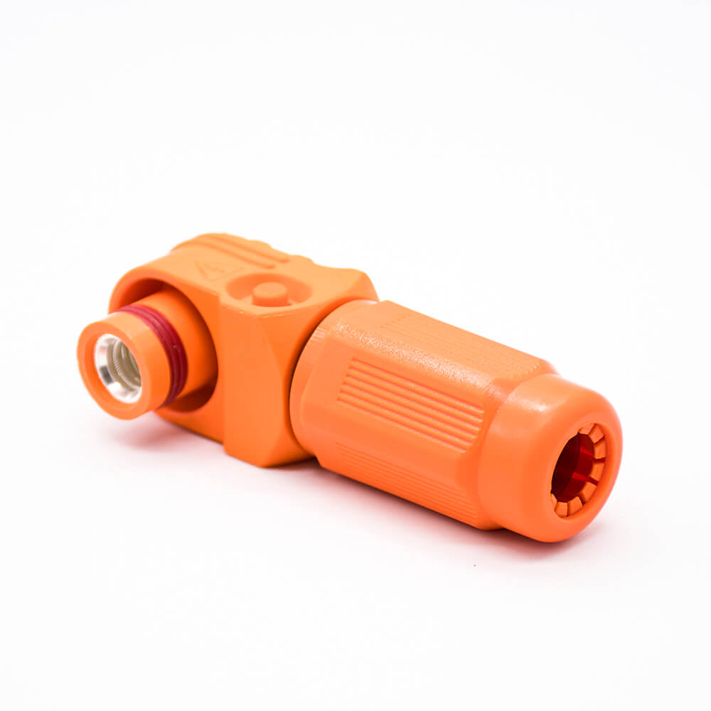 Surlok Plus Orange Right Angle Female Plug 1 Pin 12MM Plastic 350A IP67 HV Connector