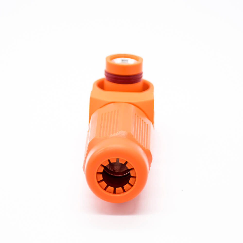 Surlok Plus Orange Right Angle Female Plug 1 Pin 12MM Plastic 350A IP67 HV Connector