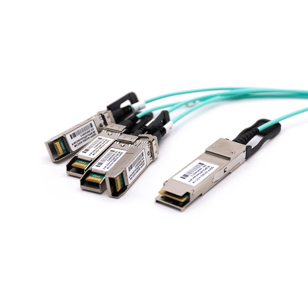 QSFP28-4*25G-AOC1M 100G QSFP28 850nm QSFP28 to 4SFP28 MMF Optical Transceiver Module