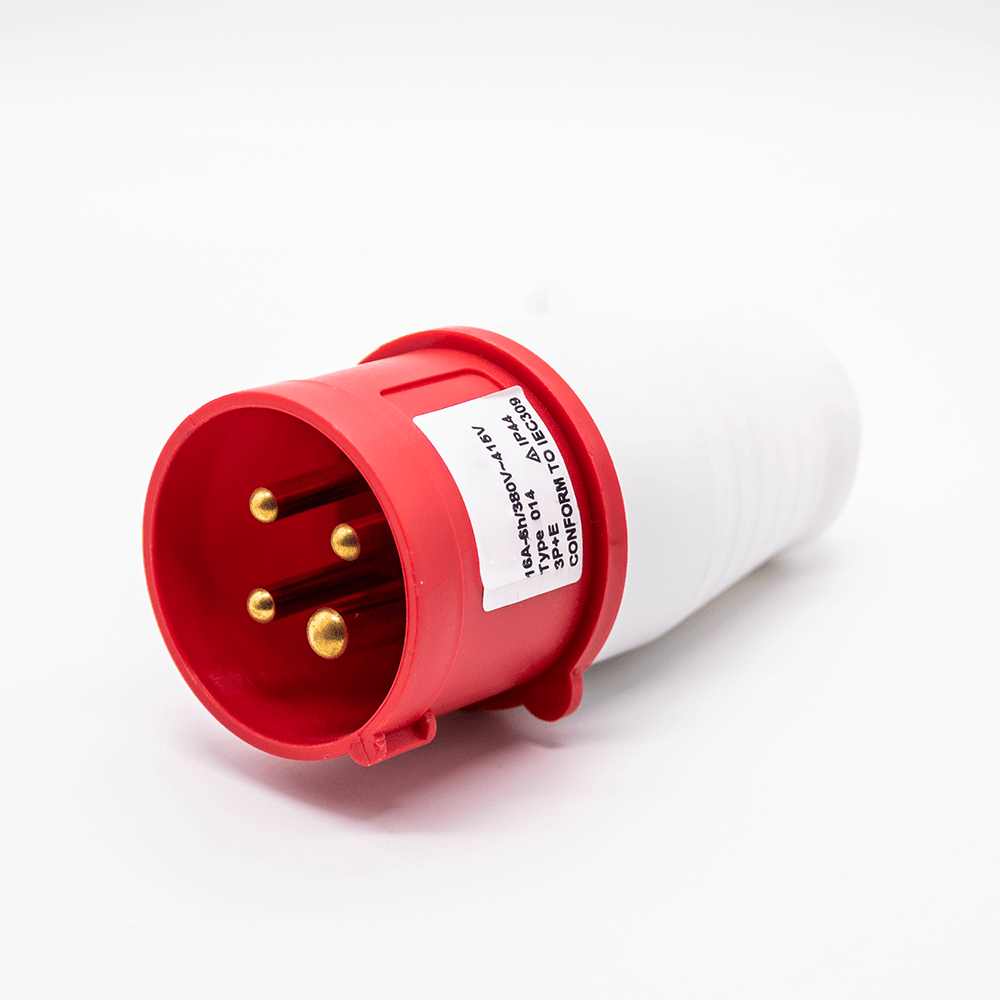 Industrial Connector Plug 4P 16A 380V-415V 3P+E 6h IP44