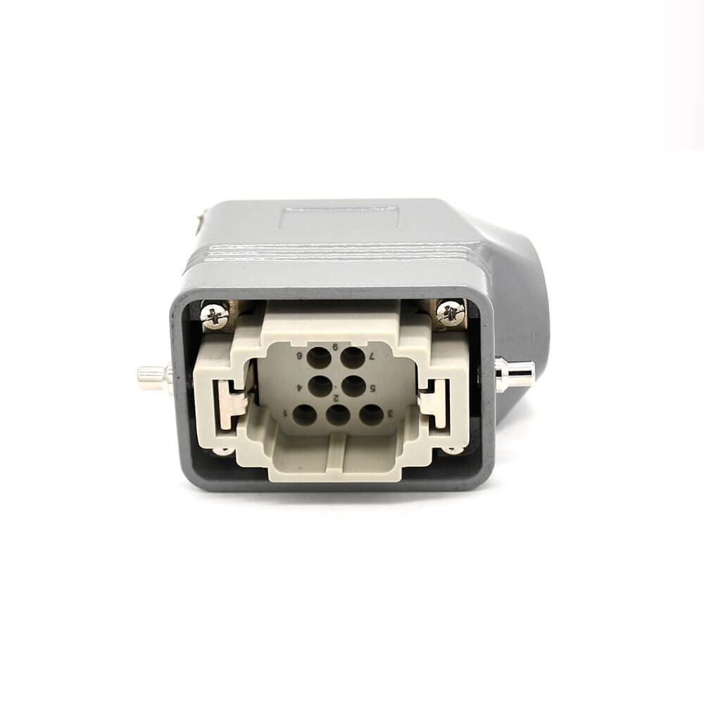 10 Pin Heavy Duty Connector H6B Male Without Contacts Bulkhead Mounting M20 Male Butt-Joint Female With Metal Dust Cover